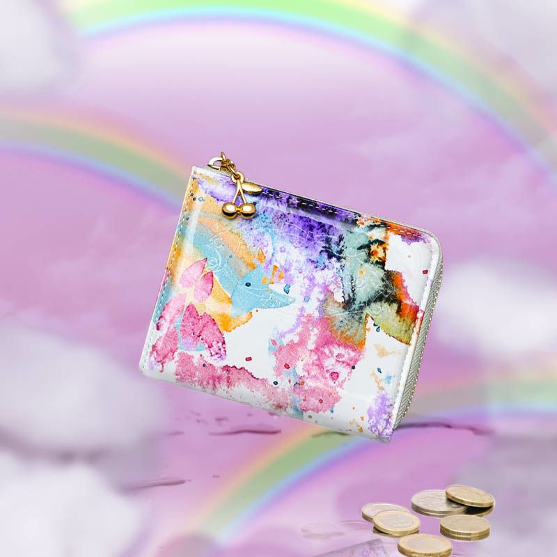 美品 未使用 AERHER 遠かっ エーテル フロレゾン 桜 キーケース コイン 